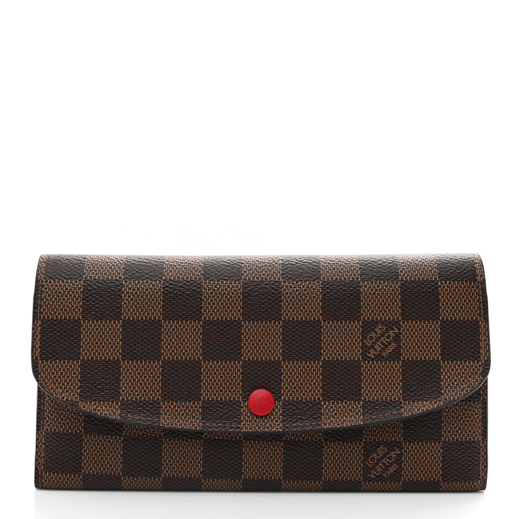 Damier Ebene Emilie Wallet Red
