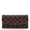 Damier Ebene Emilie Wallet Red