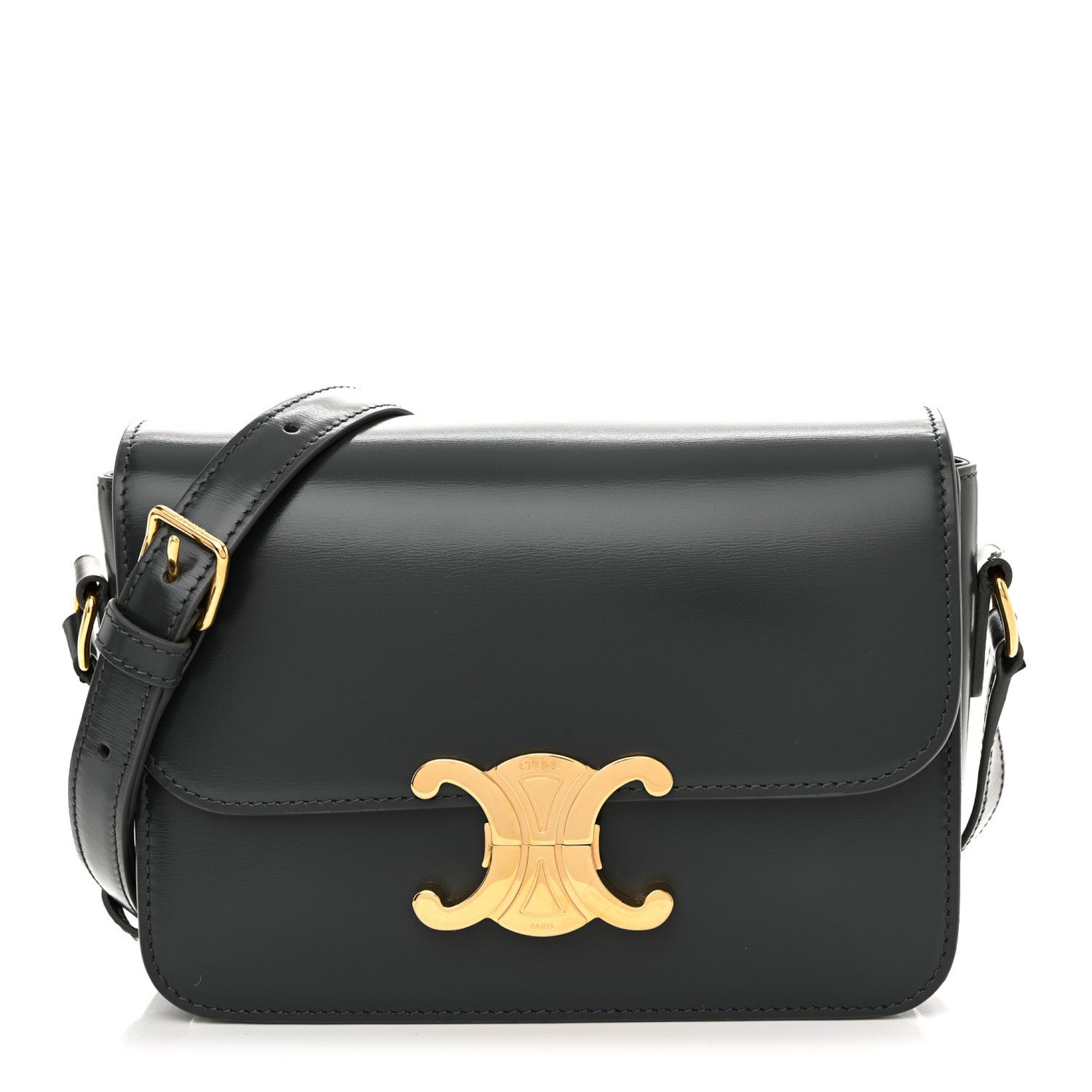 Shiny Calfskin Teen Triomphe Dark Grey