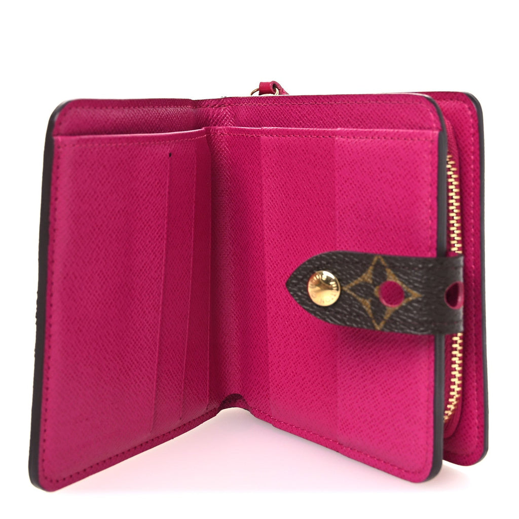 Monogram Perforated Compact Zipped Wallet Fuchsia