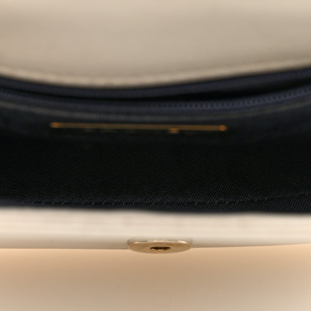 Lambskin CC Mania Flap Bag White