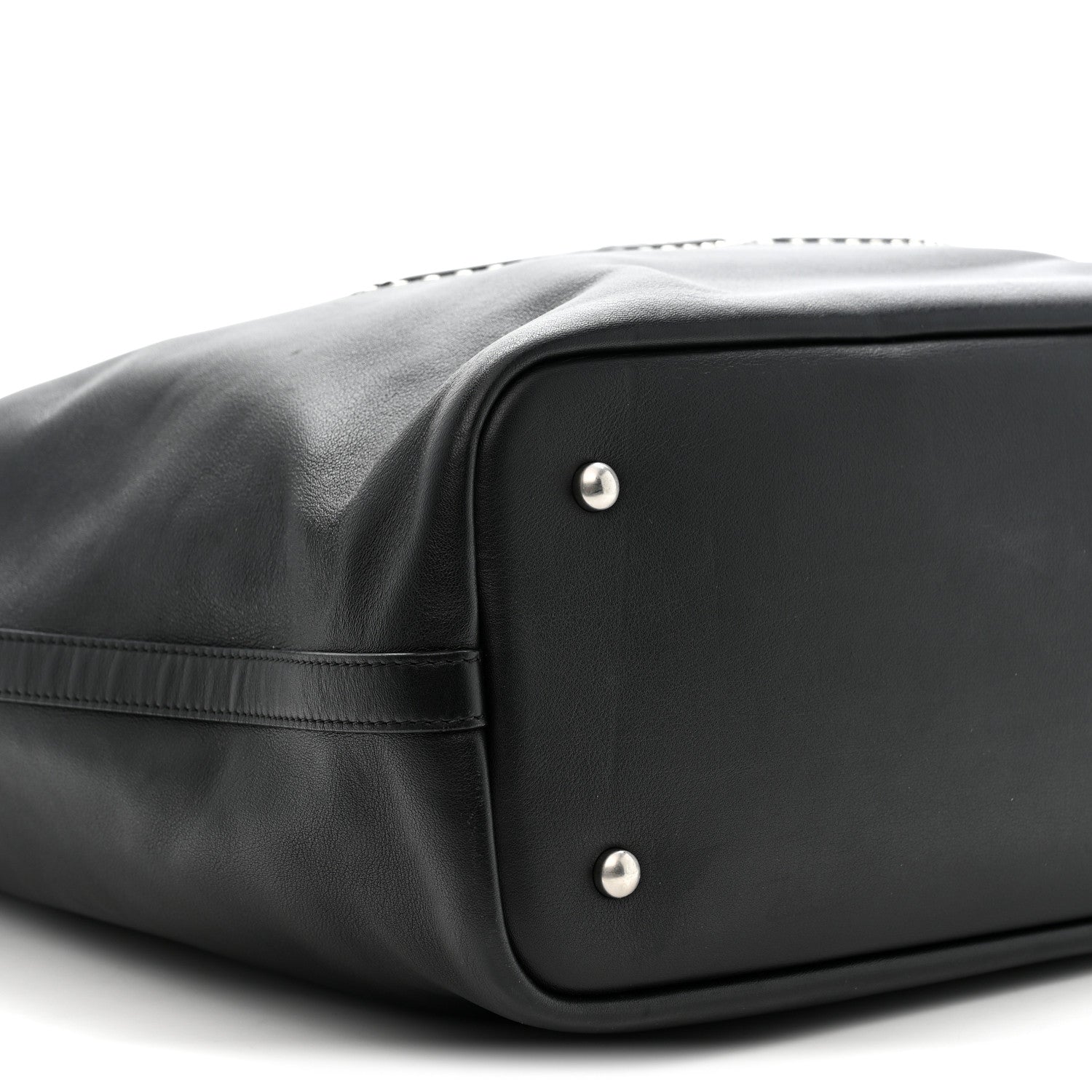 Calfskin Large Coco Eyelets Shopping Tote Black