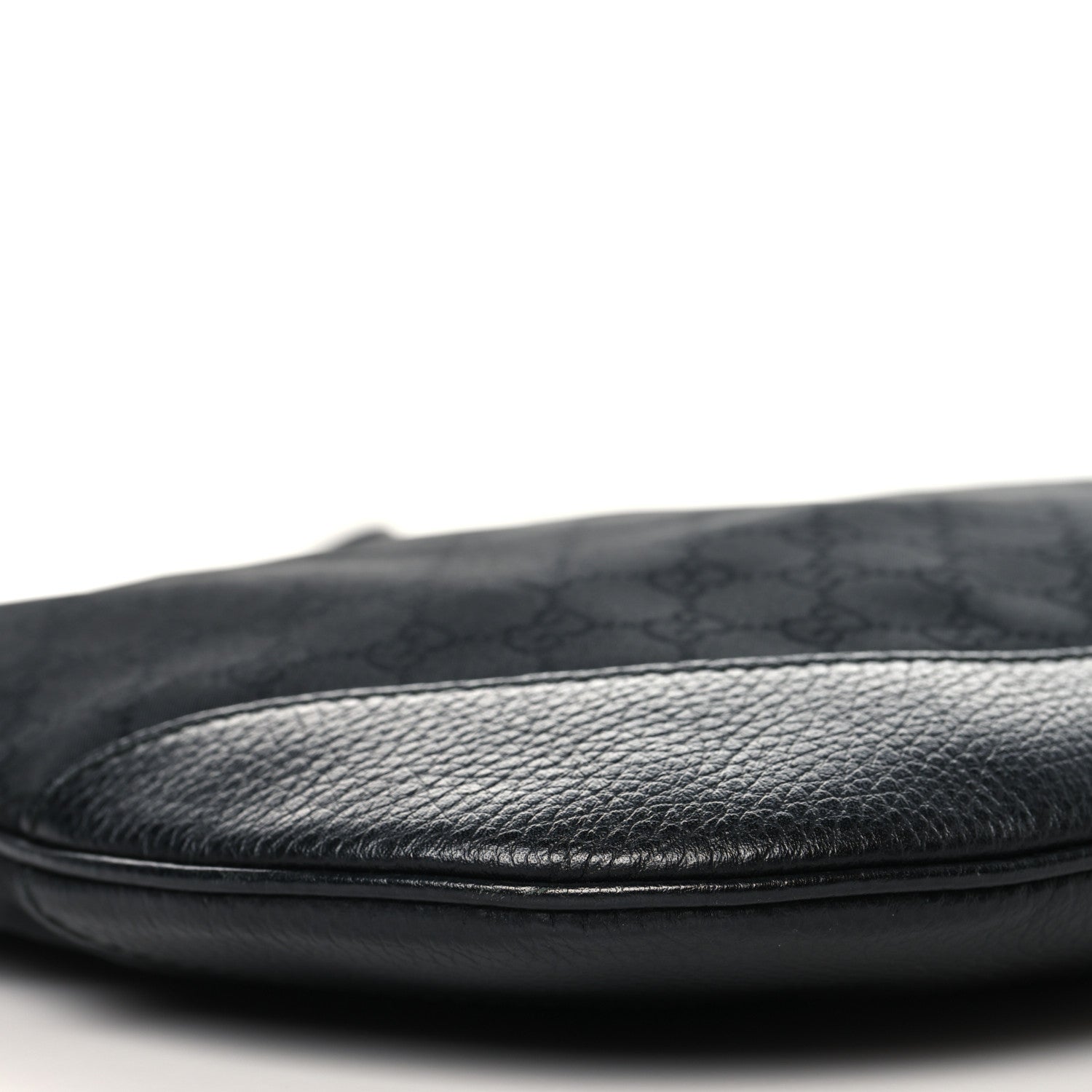 Denim Monogram Large Half Moon Hobo Black