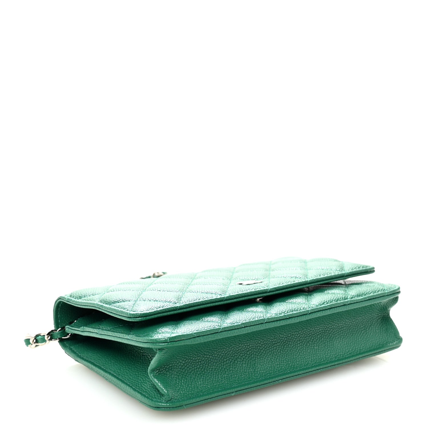 Caviar Quilted Wallet On Chain WOC Green