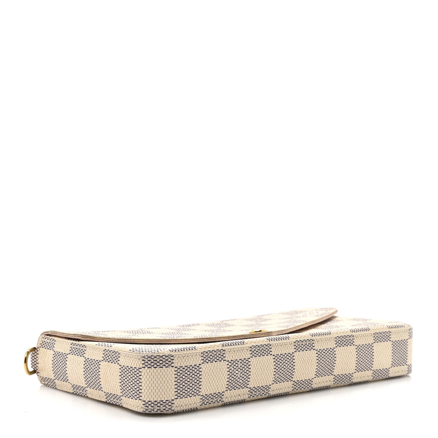 Damier Azur Pochette Felicie Chain Wallet Rose Ballerine