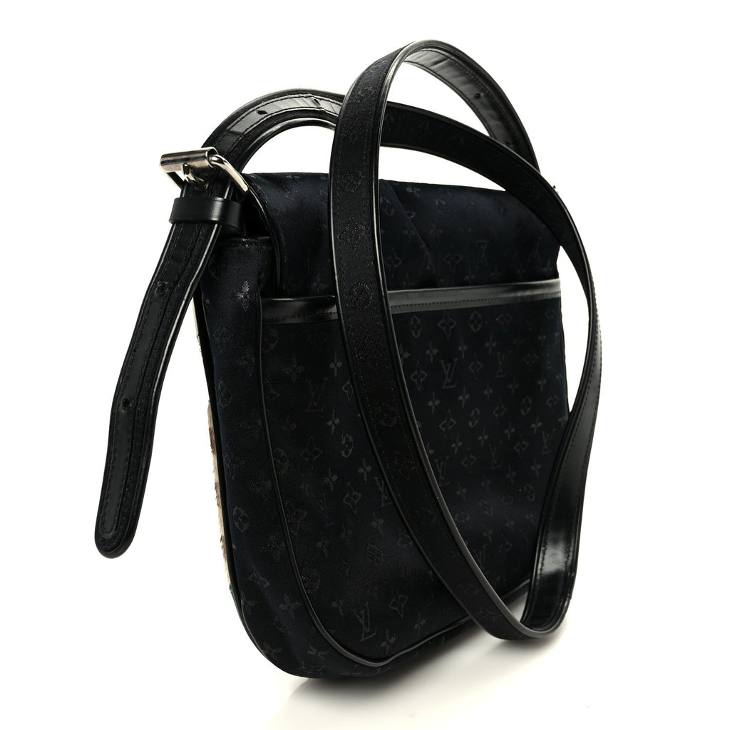 Satin Mini Monogram Conte De Fees Patchwork Musette Black