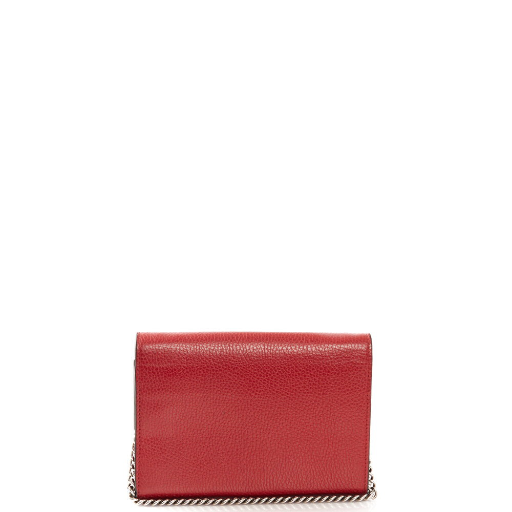 Gucci Cross Body Dionysus Chain Wallet in Hibiscus Red, Leather