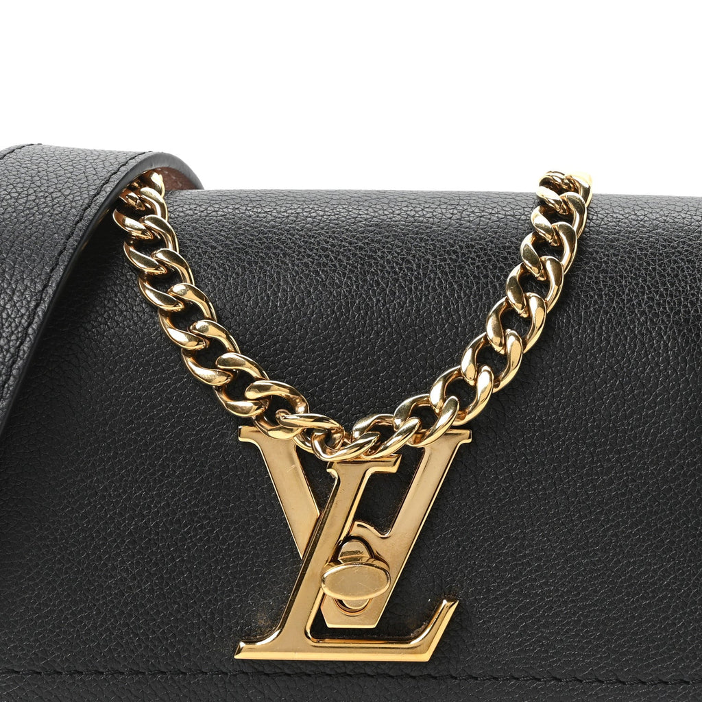 Grained Calfskin Lockme Tender Black