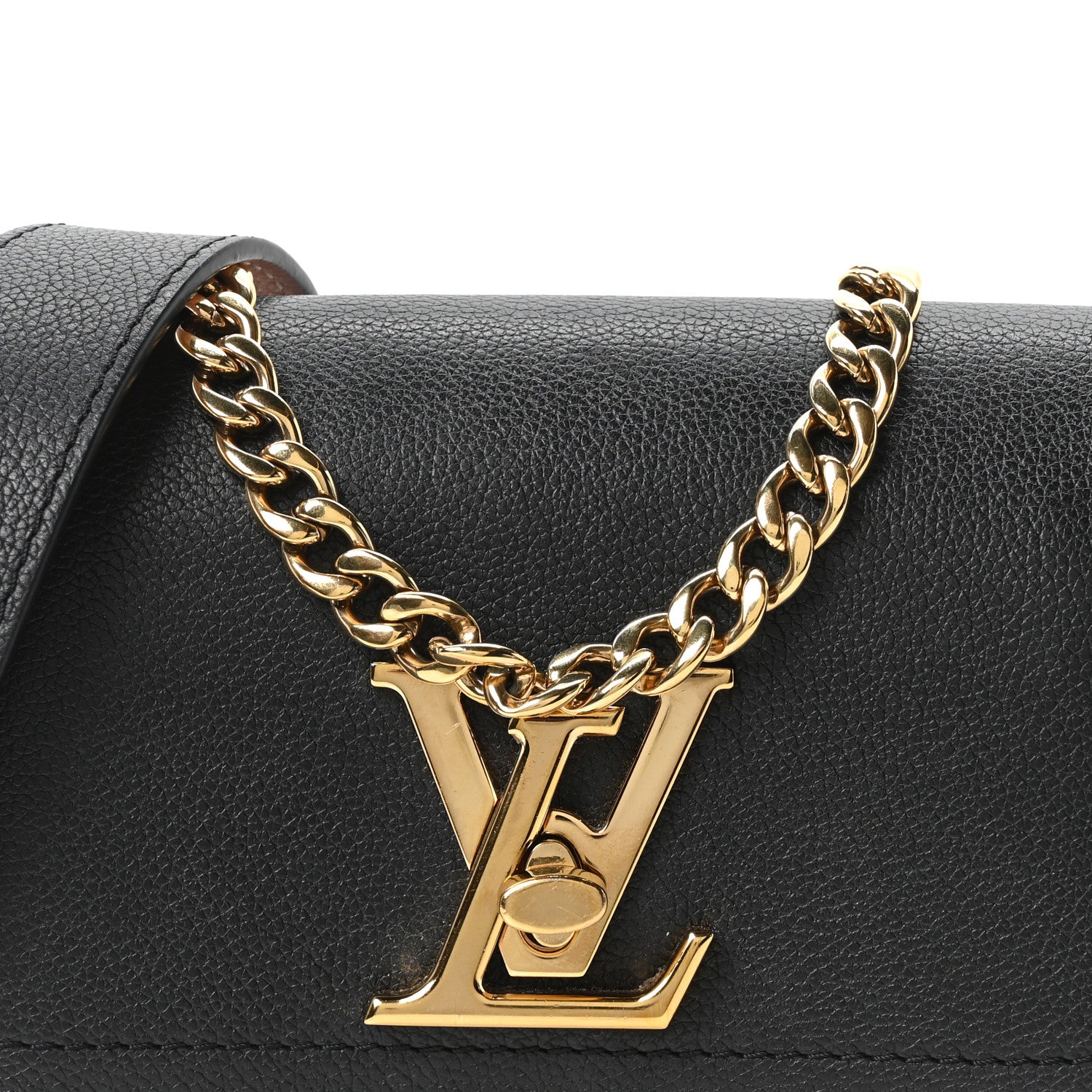 Grained Calfskin Lockme Tender Black