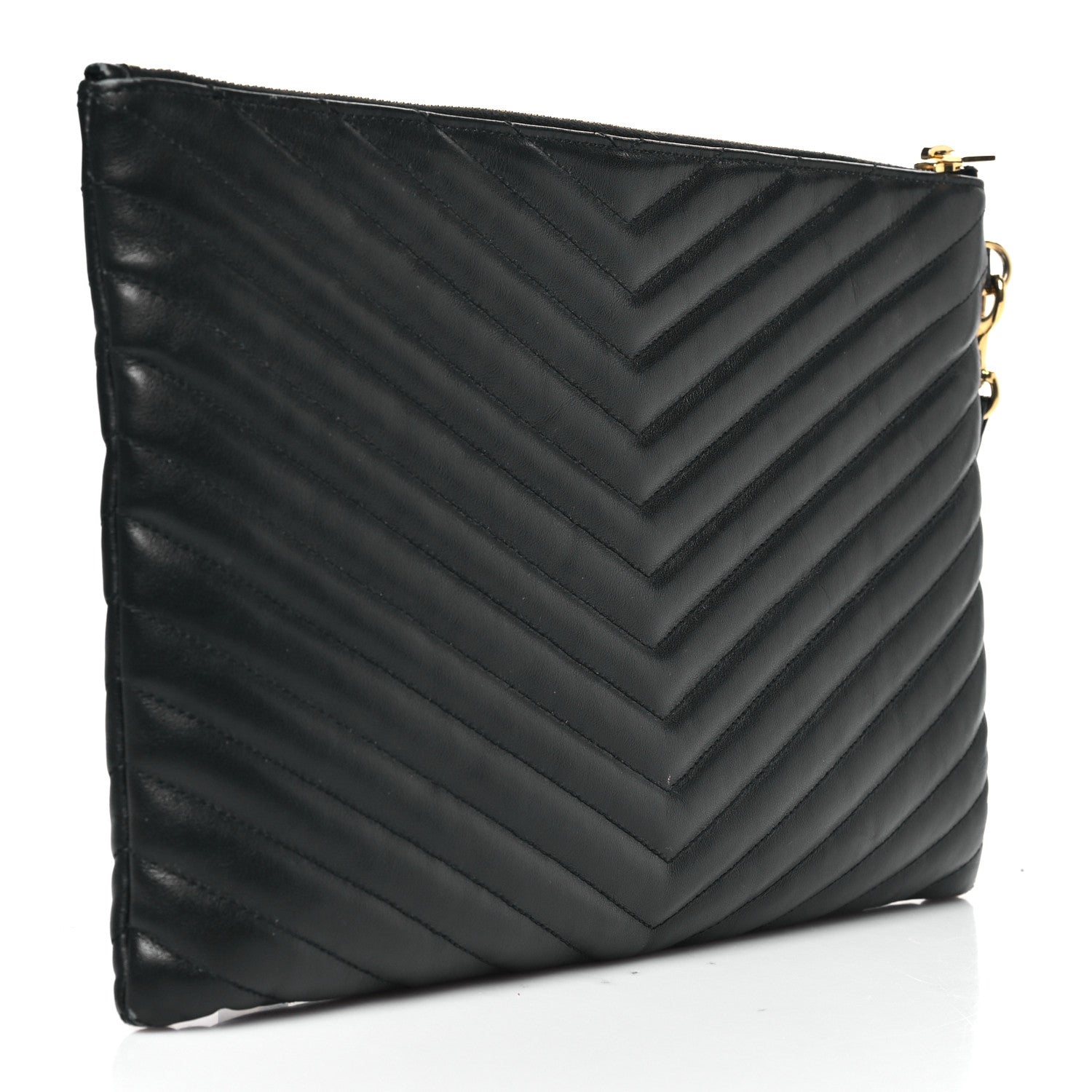 Calfskin Matelasse Monogram Cassandre Tablet Pouch Black
