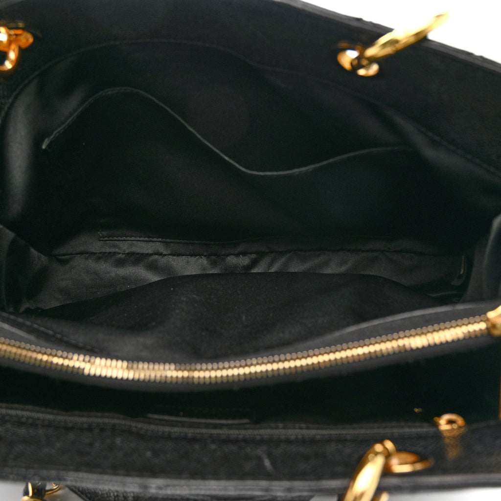 Caviar Quilted Grand Shopping Tote GST Black