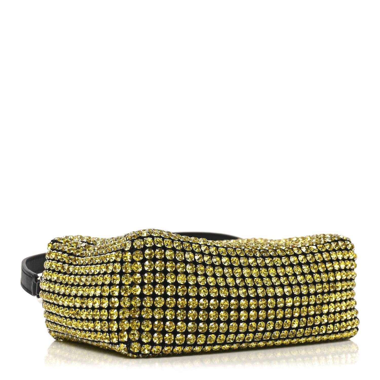 Mesh Crystal Rhinestone Mini Heiress Pouch Porcelain