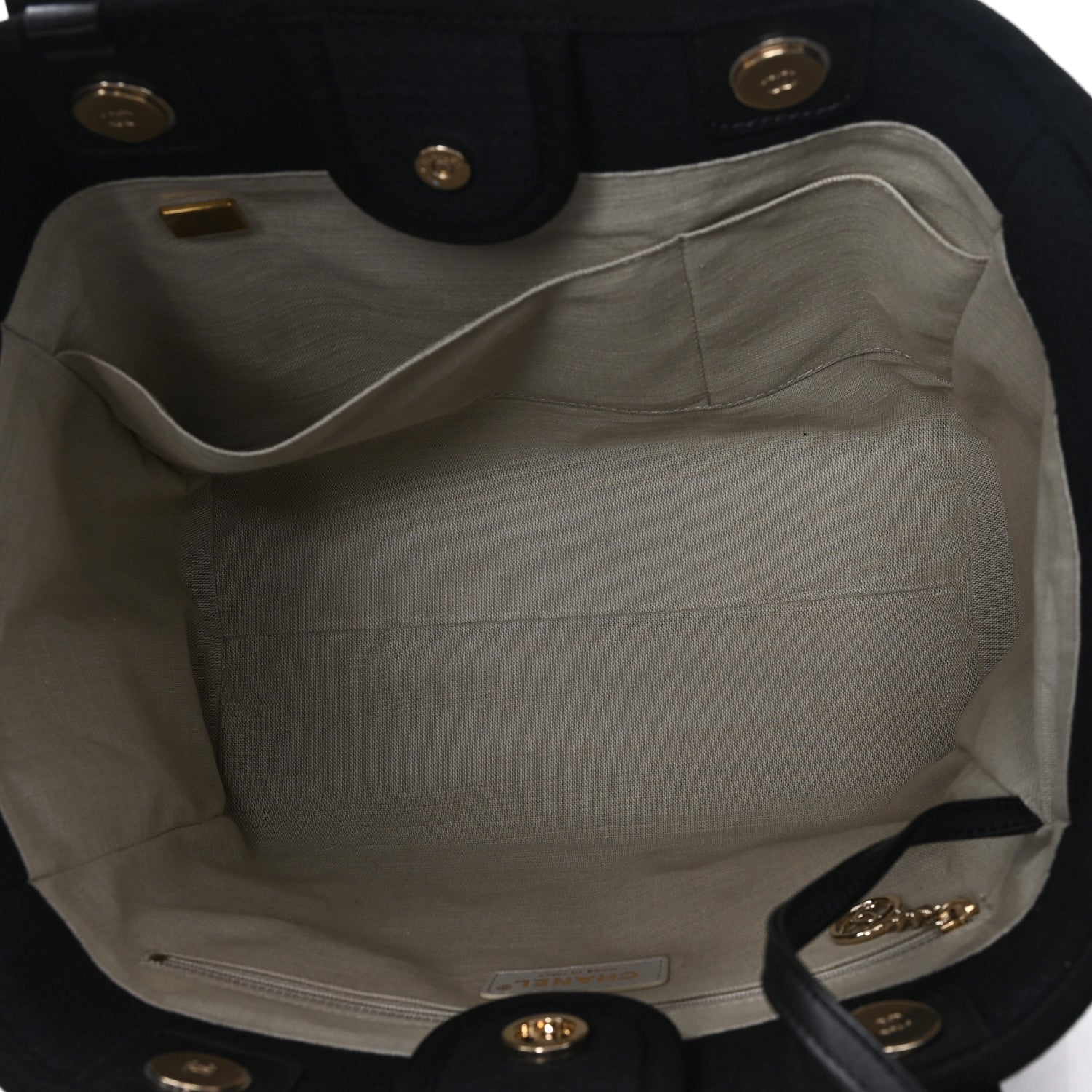 Mixed Fibers Calfskin Small Deauville Tote Black