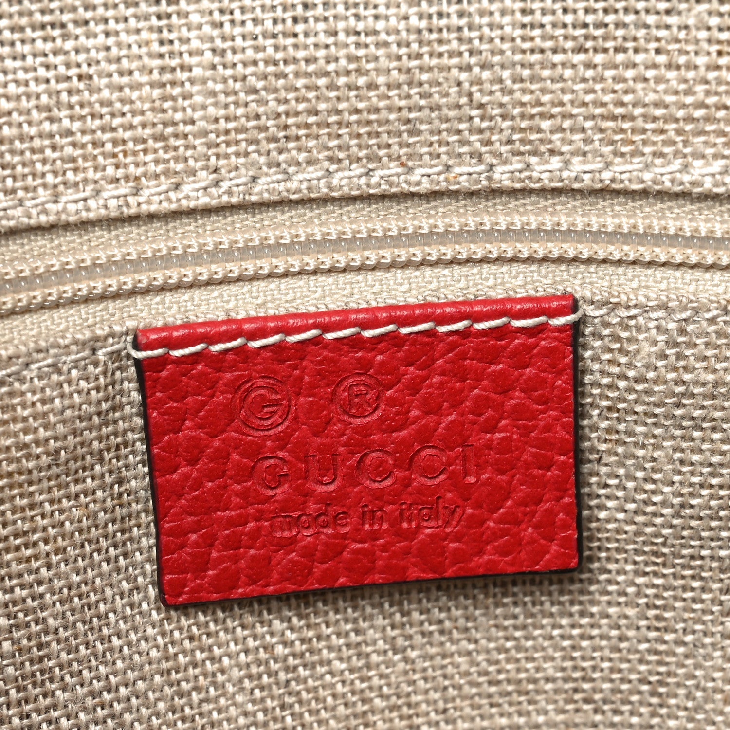 Dollar Calfskin GG Charm Satchel Red