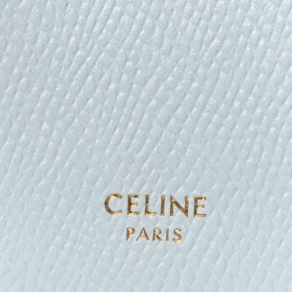 Grained Calfskin Compact Triomphe Charms Wallet Glacier
