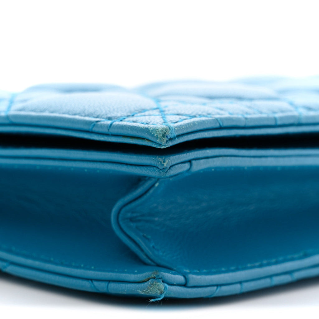 Lambskin Cannage Lady Dior Convertible Clutch Blue