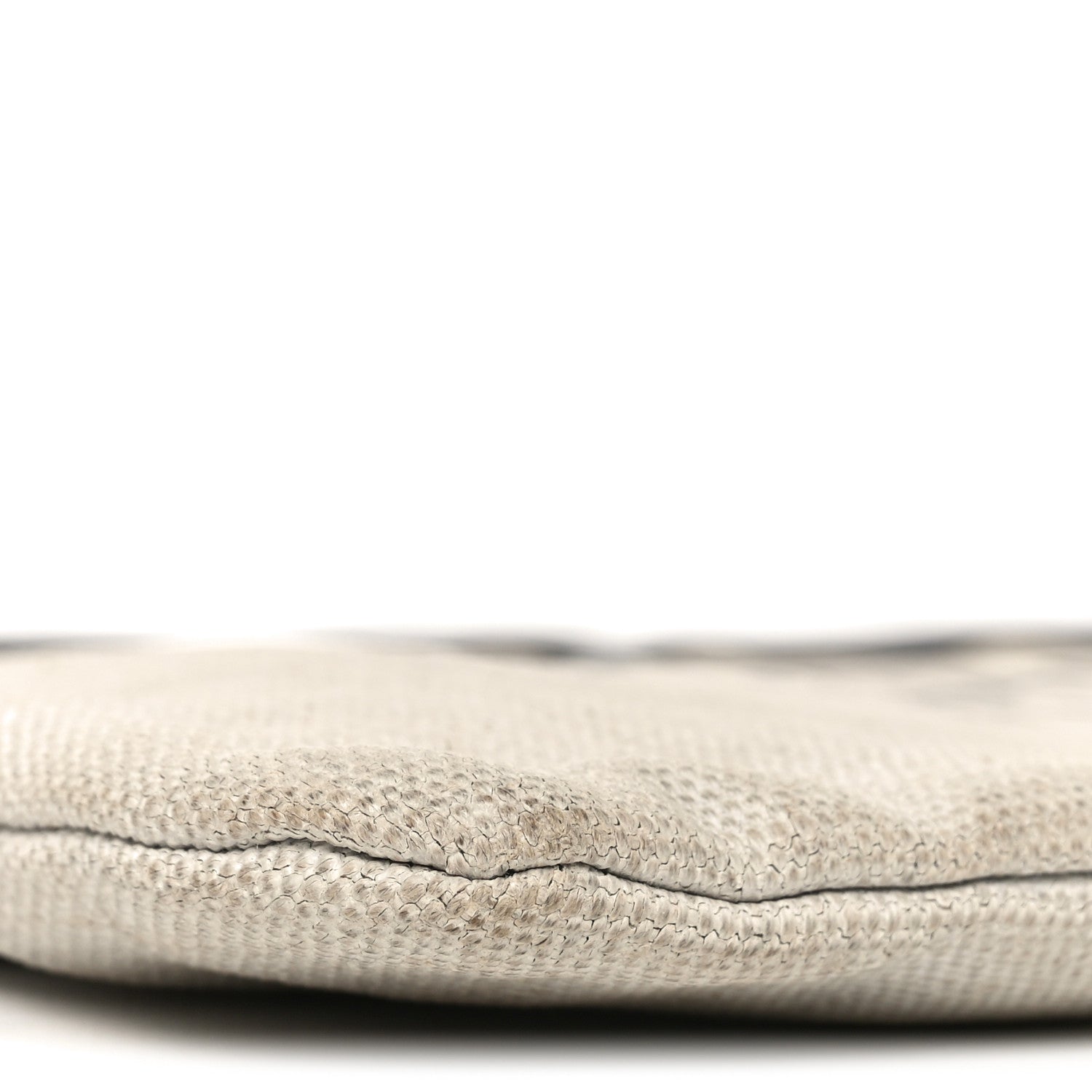 Linen Canvas Rive Gauche Zipped Pouch Optic White