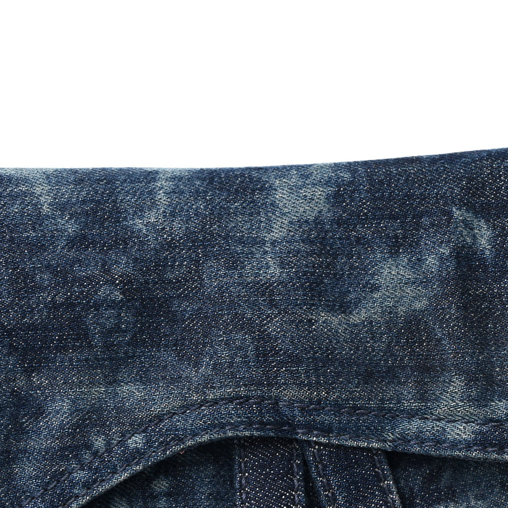 Denim Tie Dye Saddle Bag Blue