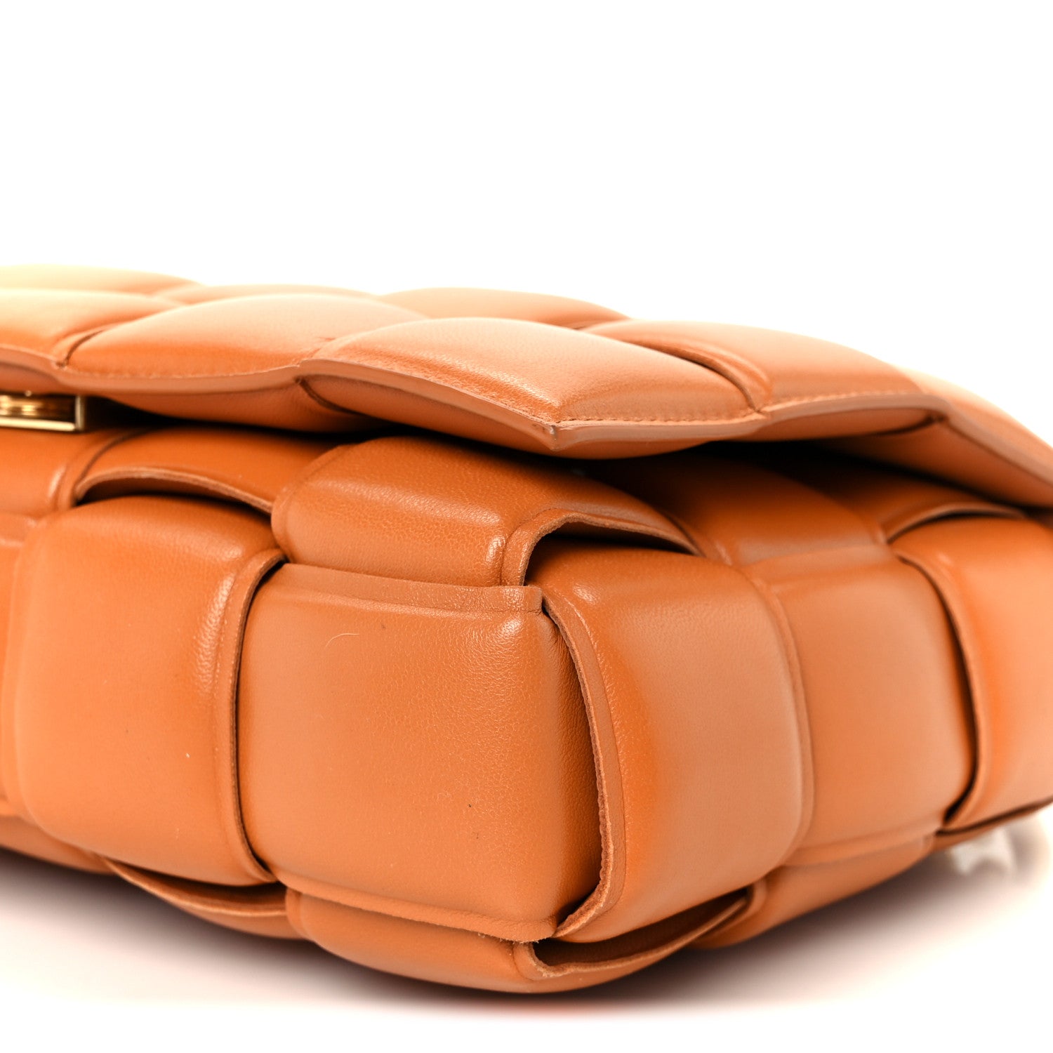 Lambskin Maxi Intreccio Padded Chain Cassette Crossbody Bag Clay