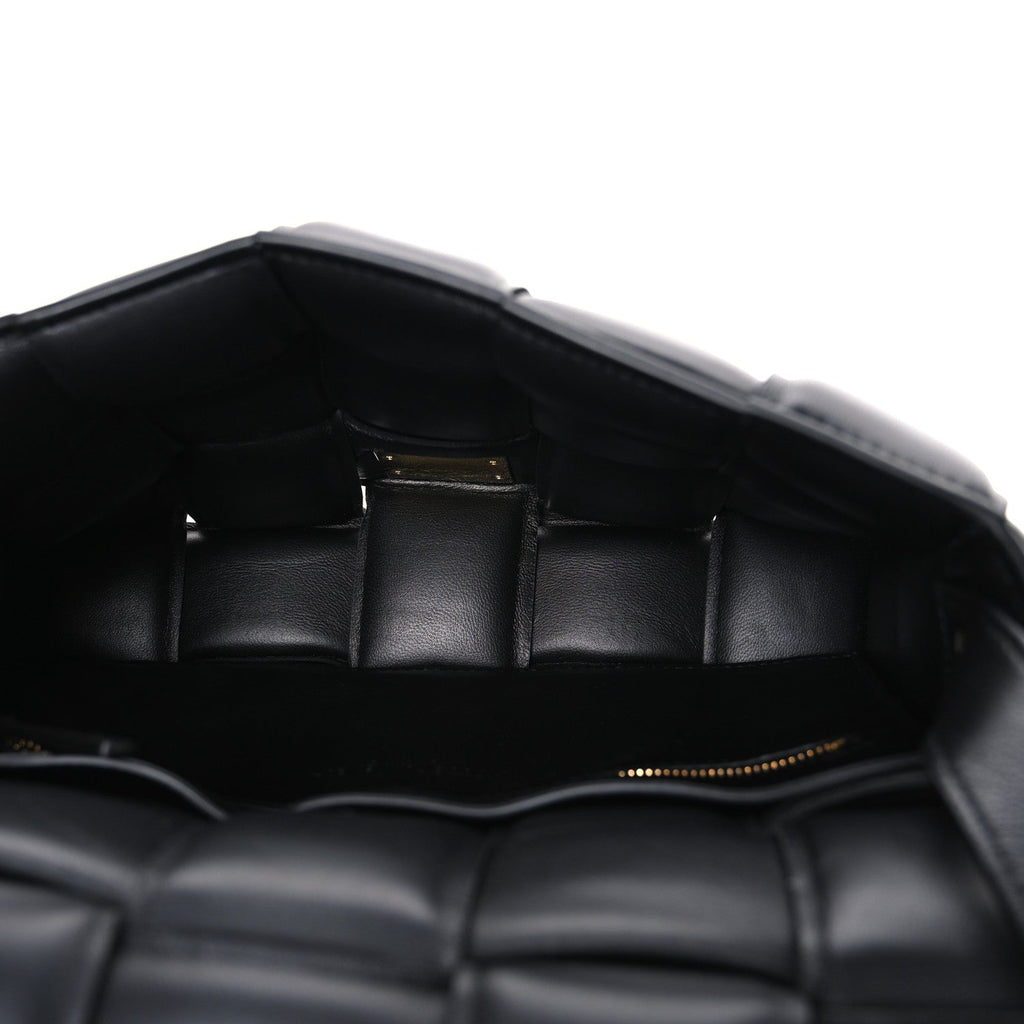 Nappa Maxi Intreccio Padded Cassette Crossbody Bag Black