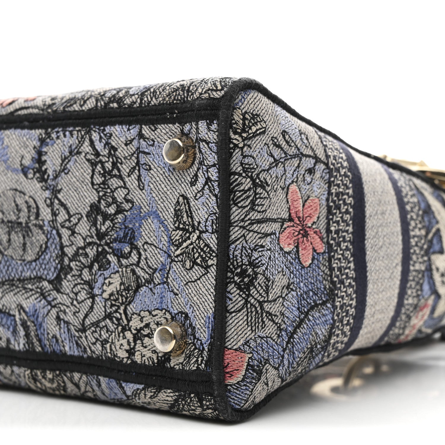 Canvas Embroidered Jardin Magique Medium Lady D-Lite Denim Multicolor
