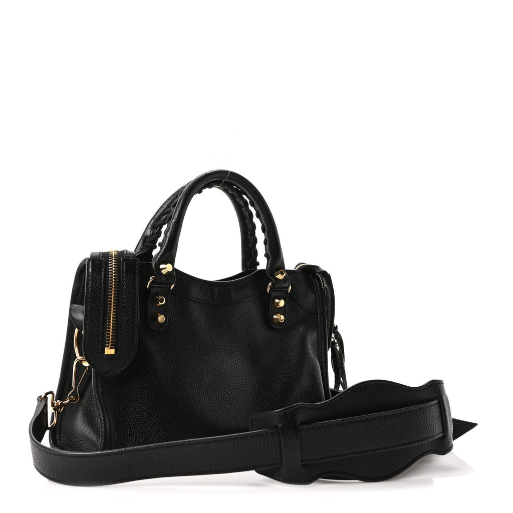 Agneau Classic Gold Hardware Mini City Black