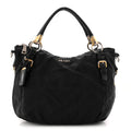 Tessuto Nylon Vitello Daino Shopping Satchel Black