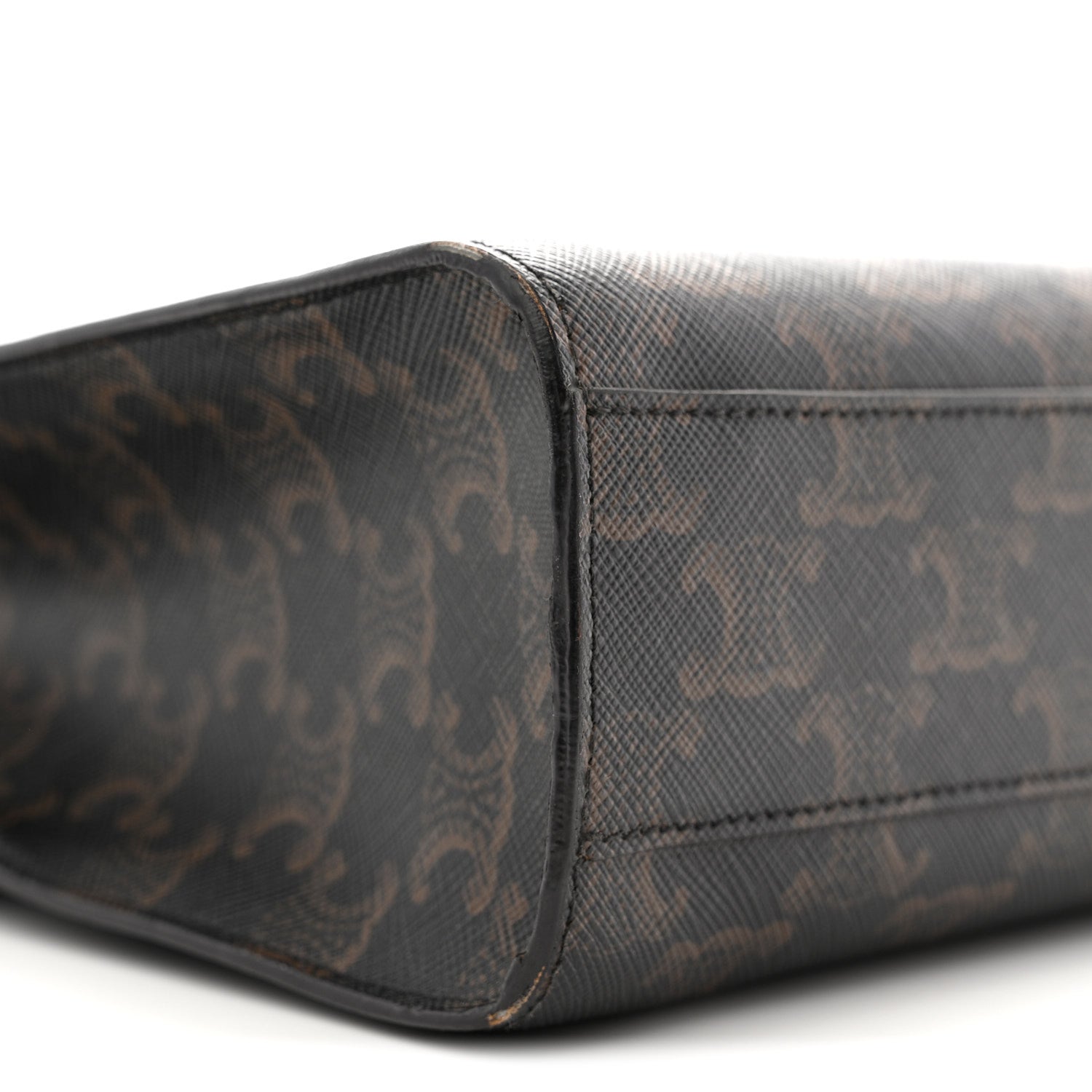 Triomphe Canvas Calfskin Small Vertical Cabas Tan