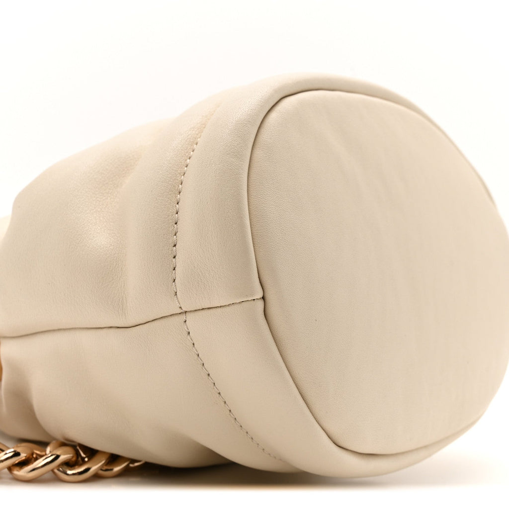 Calfskin Soft Small Bucket Bag Marshmallow