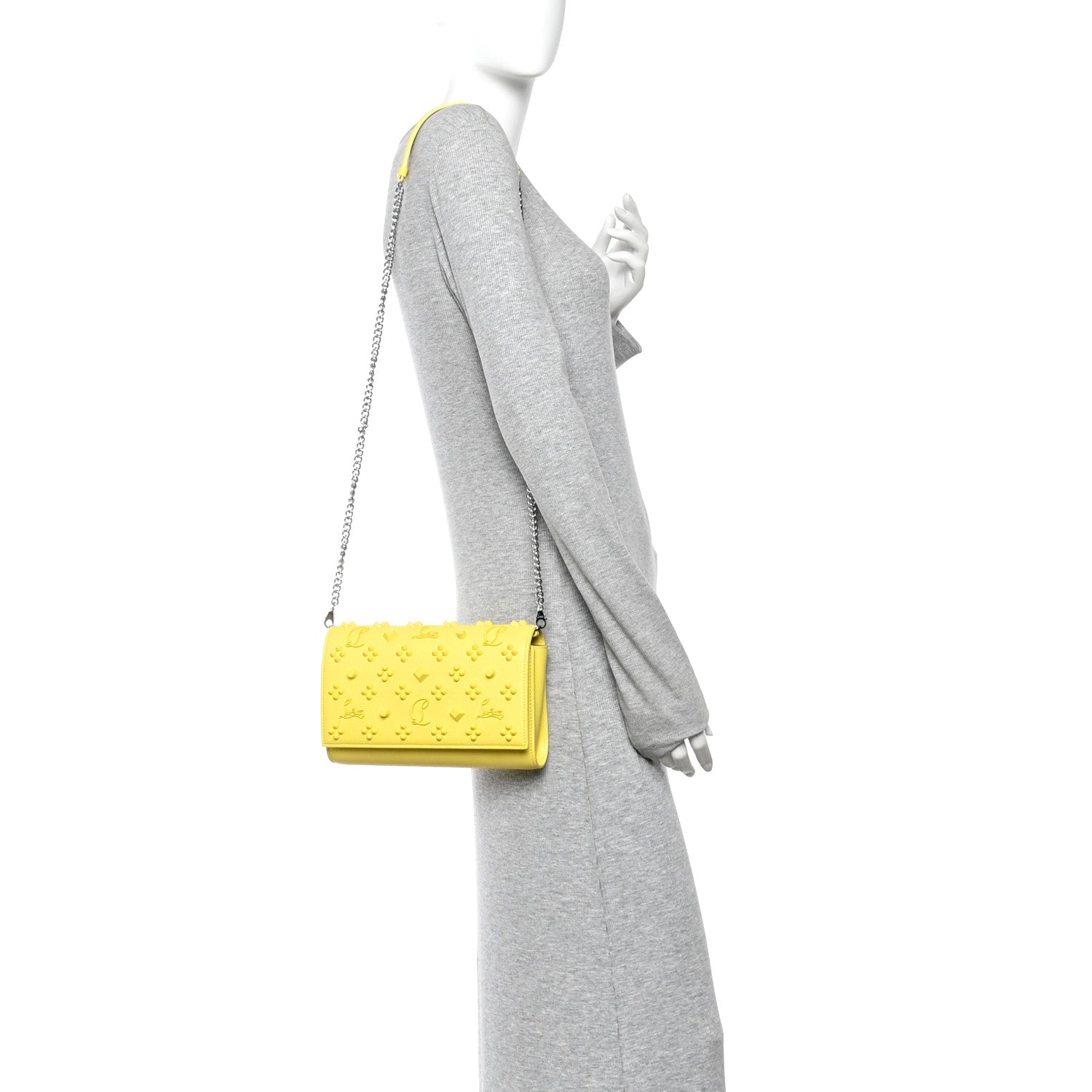 Calfskin Spikes Loubinthesky Paloma Clutch  Piou