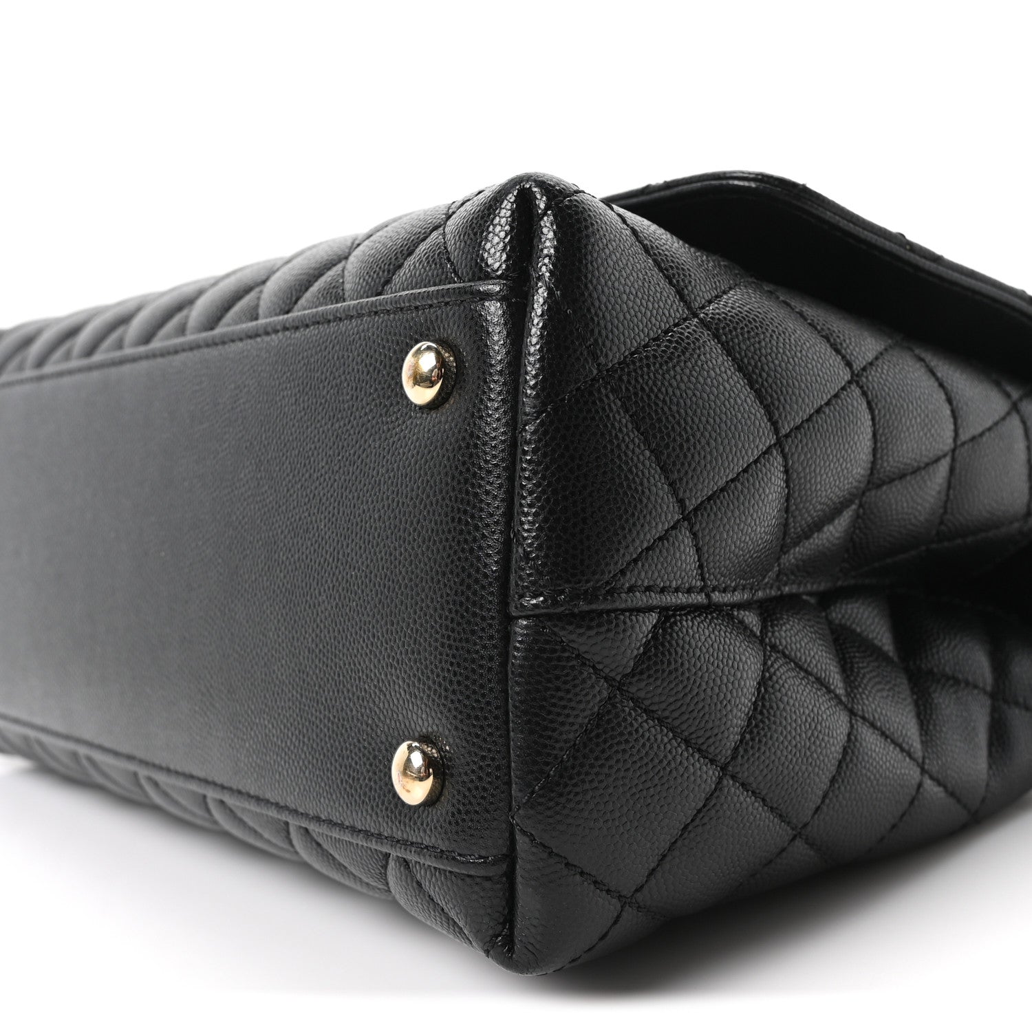 Caviar Quilted Small Coco Handle Flap Black