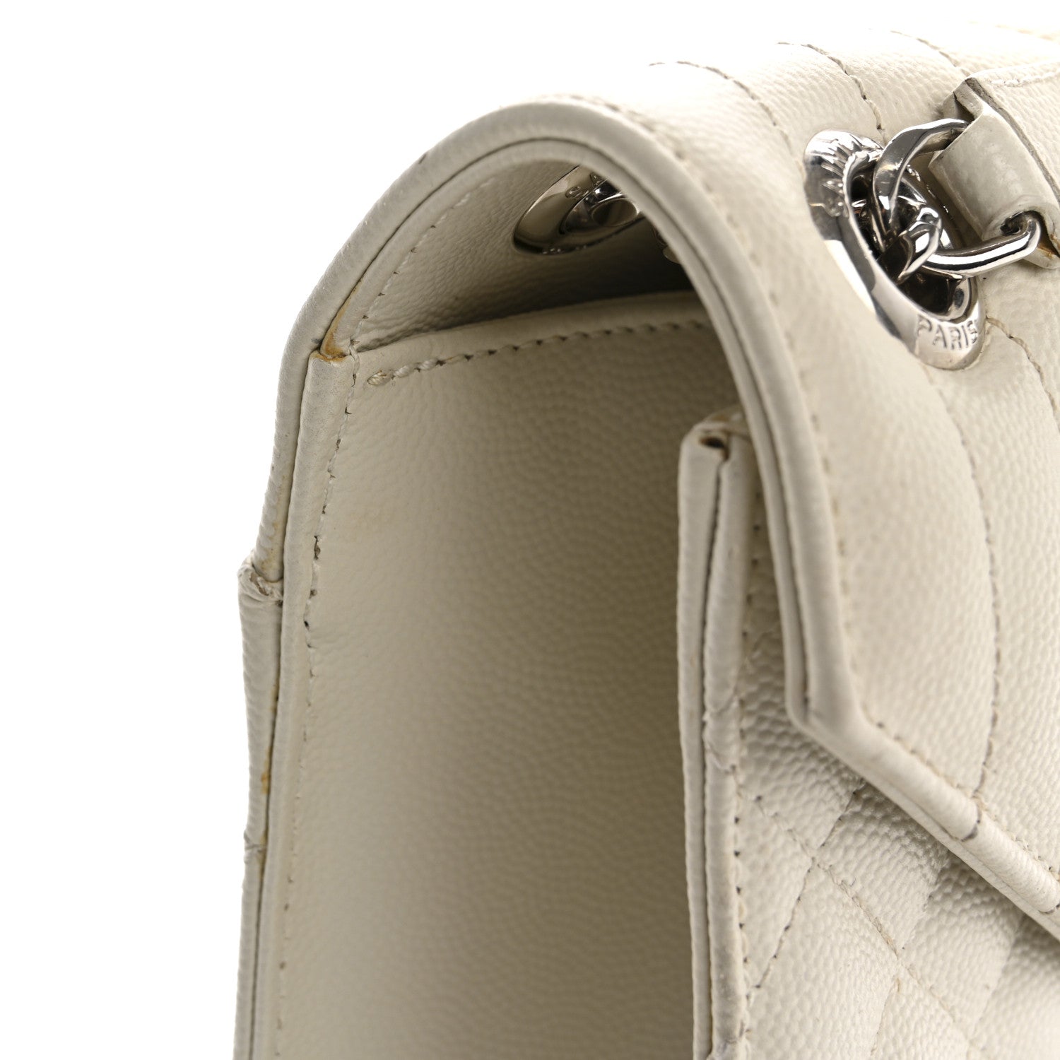 Grain De Poudre Textured Mixed Matelasse Large Triquilt Monogram Satchel Porcellana