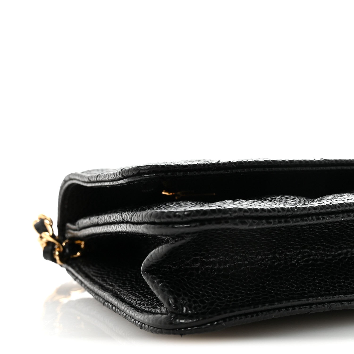 Caviar Quilted Wallet on Chain WOC Black