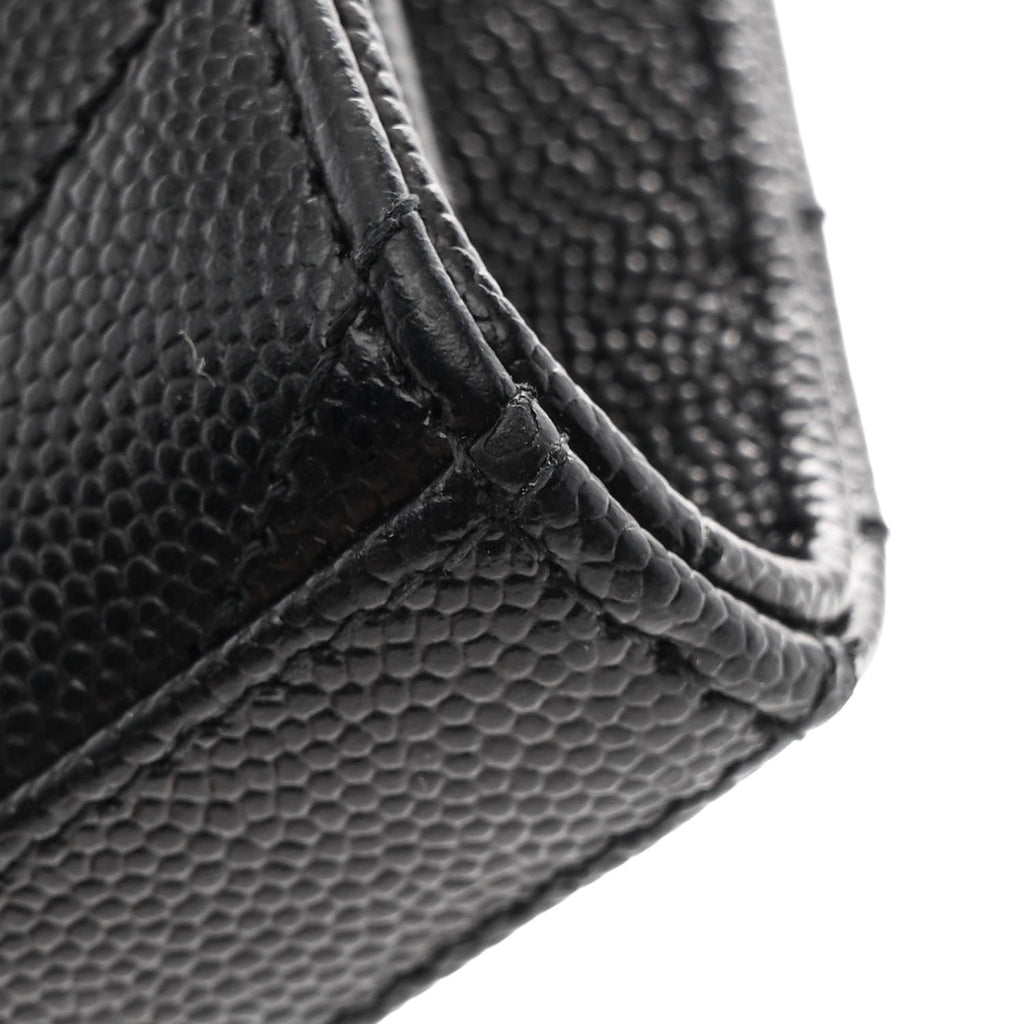 Grain De Poudre Matelasse Chevron Monogram Chain Wallet Black