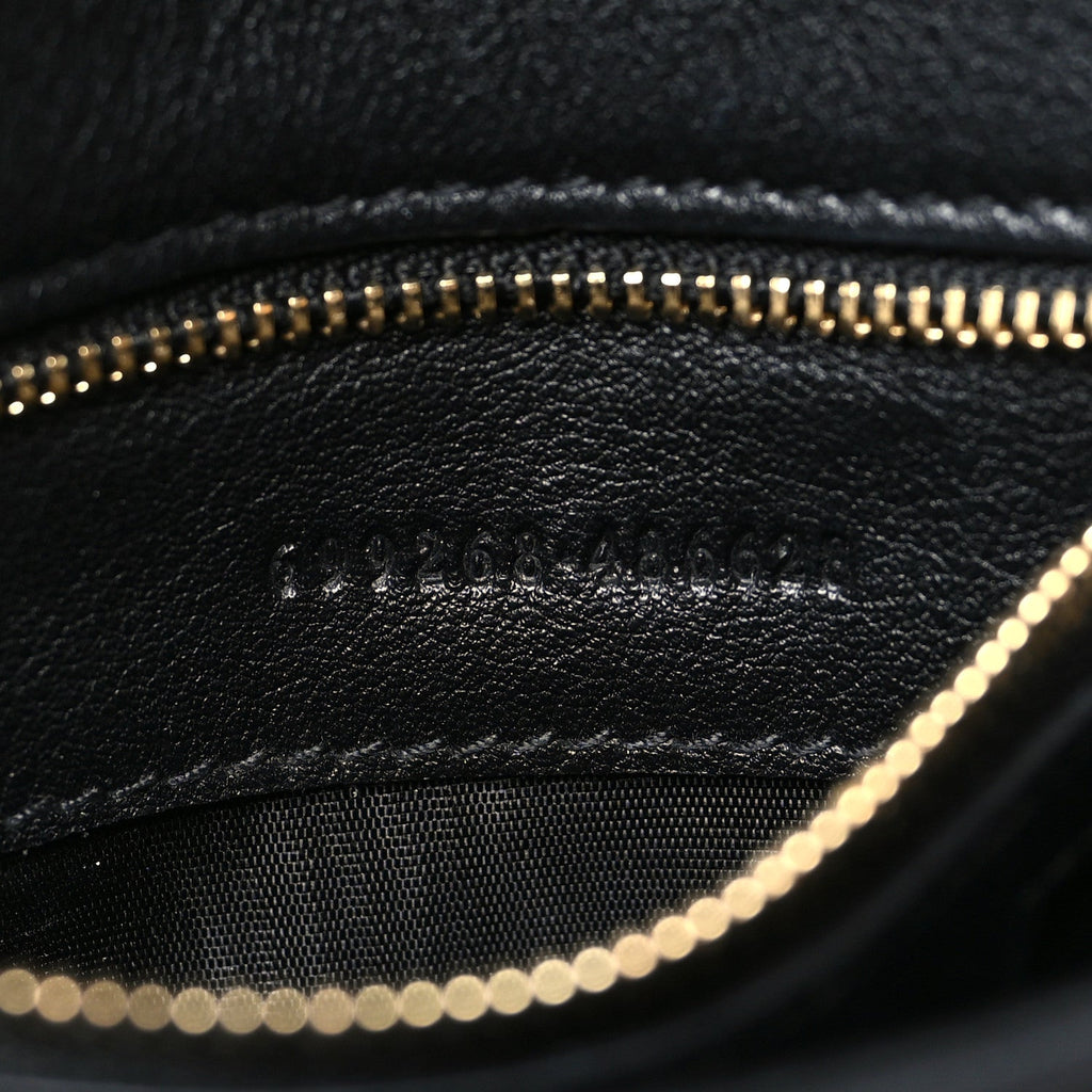 Roxy Calfskin Blondie Chain Shoulder Flap Bag Black