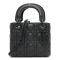 Ultra Matte Calfskin Cannage Mini Lady Dior Black