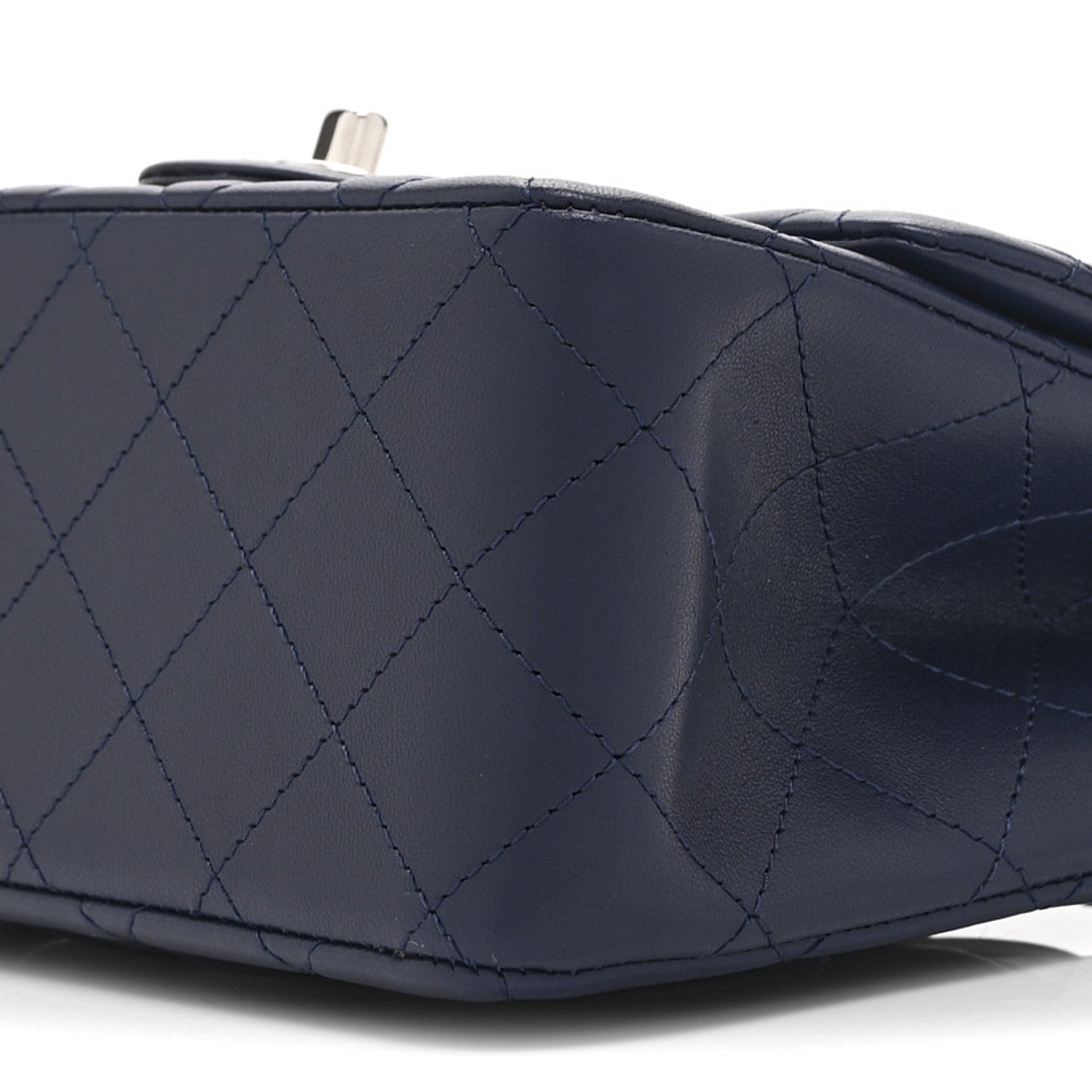 Lambskin Quilted Mini Square Flap Navy