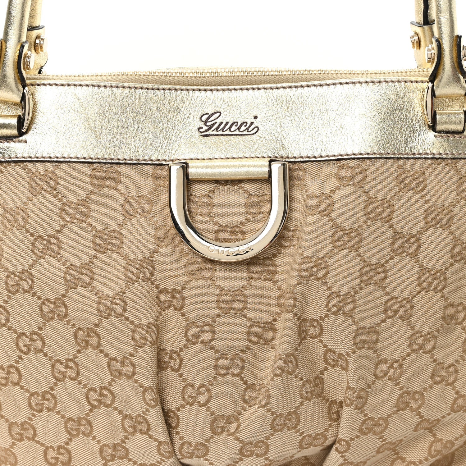 Monogram D Gold Tote Metallic Gold
