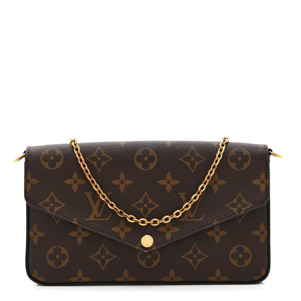 Monogram Pochette Felicie Chain Wallet Fuchsia