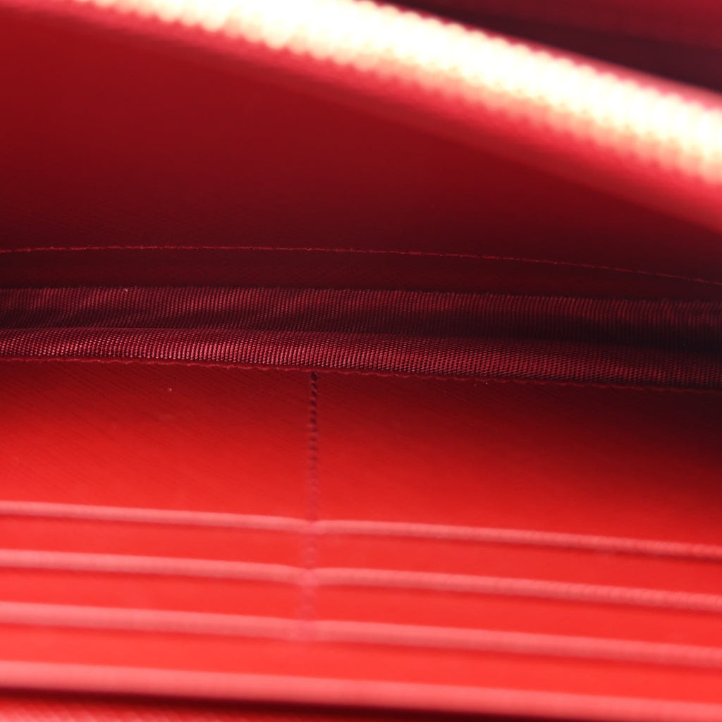 Printed Calfskin Gancini Wallet On Chain Red