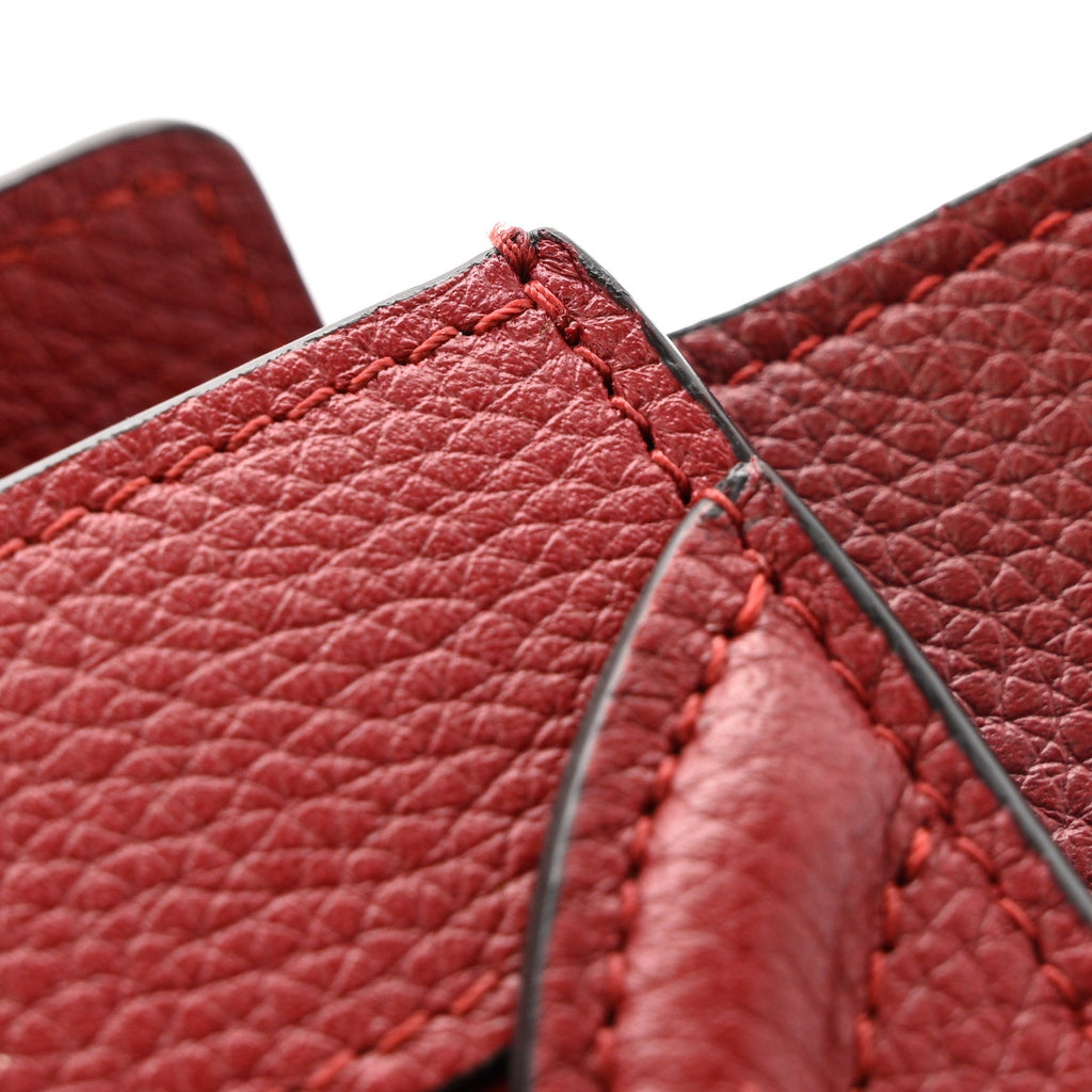 Drummed Calfskin Nano Luggage Merlot