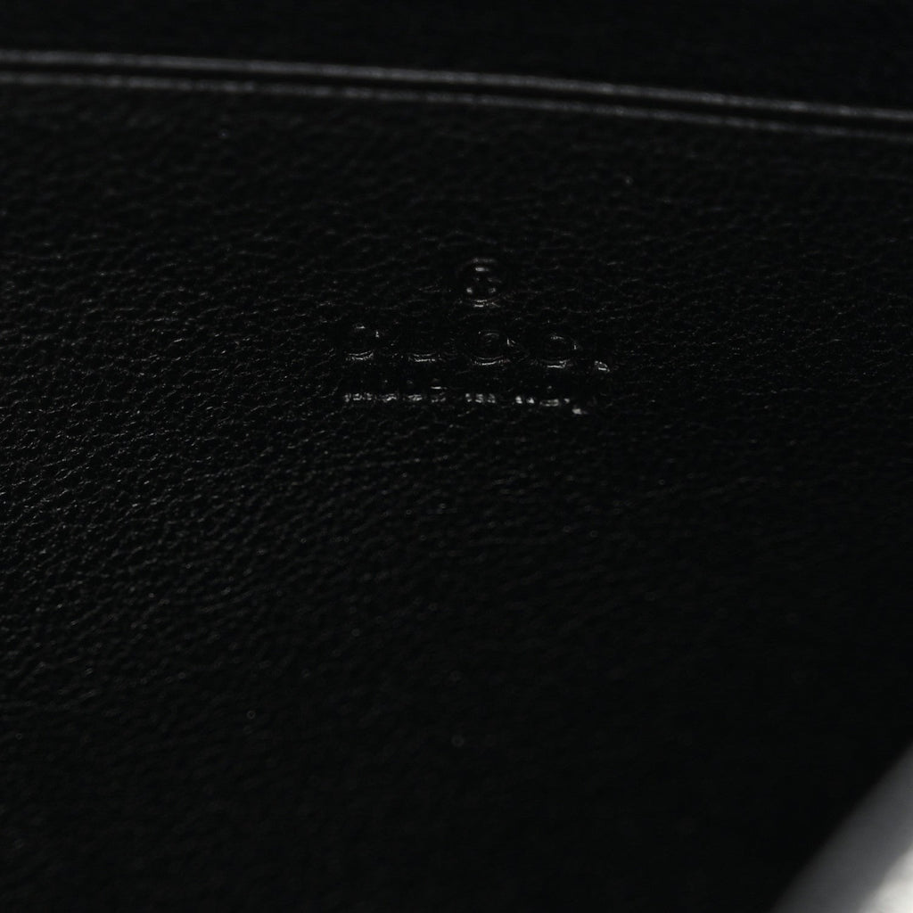 Sakai Be Green Calfskin Diagonal Stitched Blondie Wallet on Chain Black