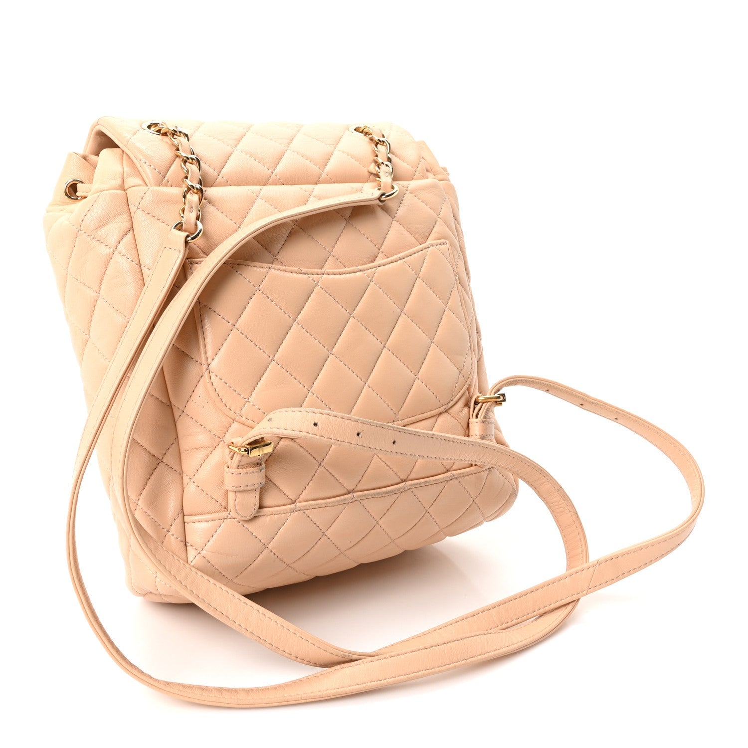 Calfskin Quilted Small Urban Spirit Backpack Beige