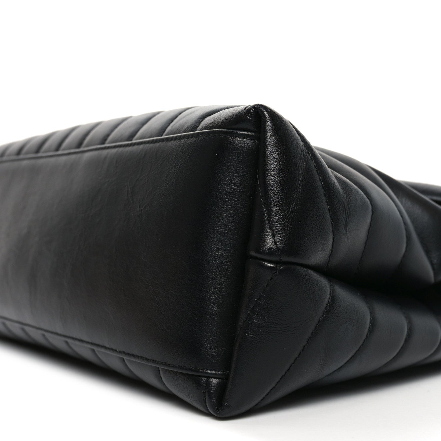 Calfskin Y Quilted Monogram Medium Loulou Chain Satchel Black