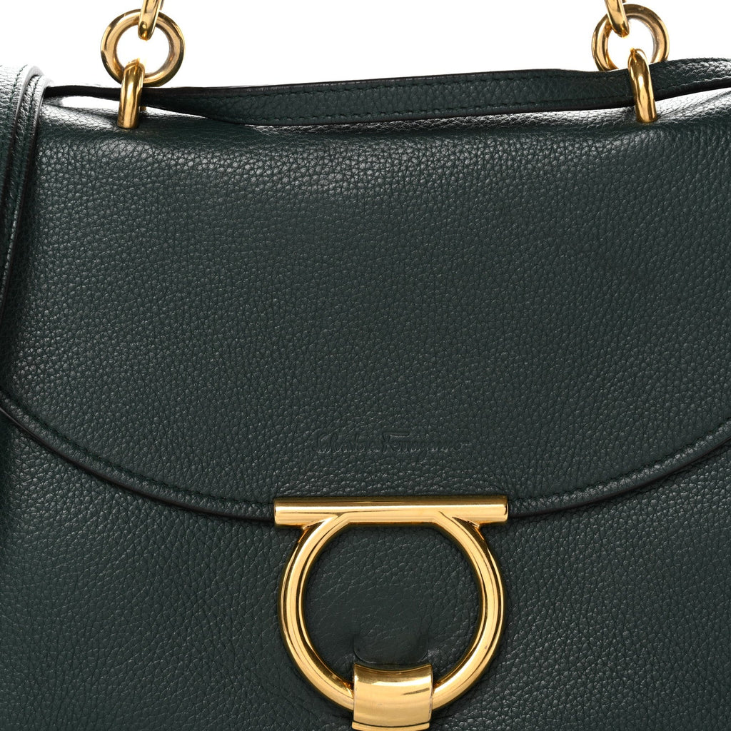 Calfskin Small Margot Top Handle Satchel Verde Olivo