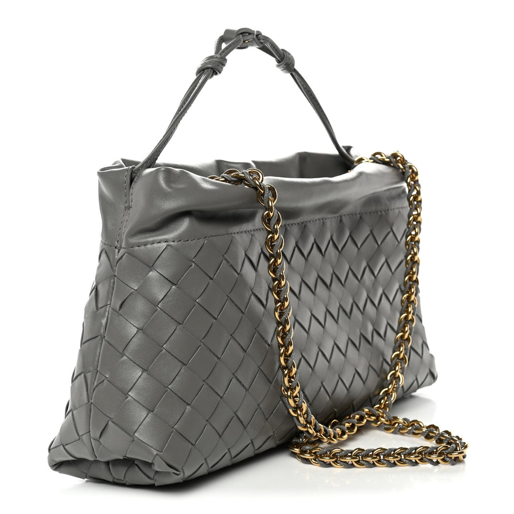 Nappa Intrecciato Dustbag Notte Shoulder Bag Basalt