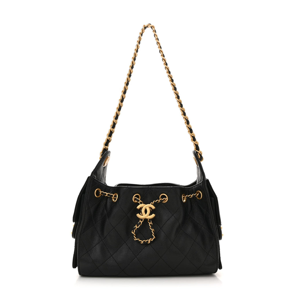 Caviar Quilted Mini Chanel 25 Handbag Black