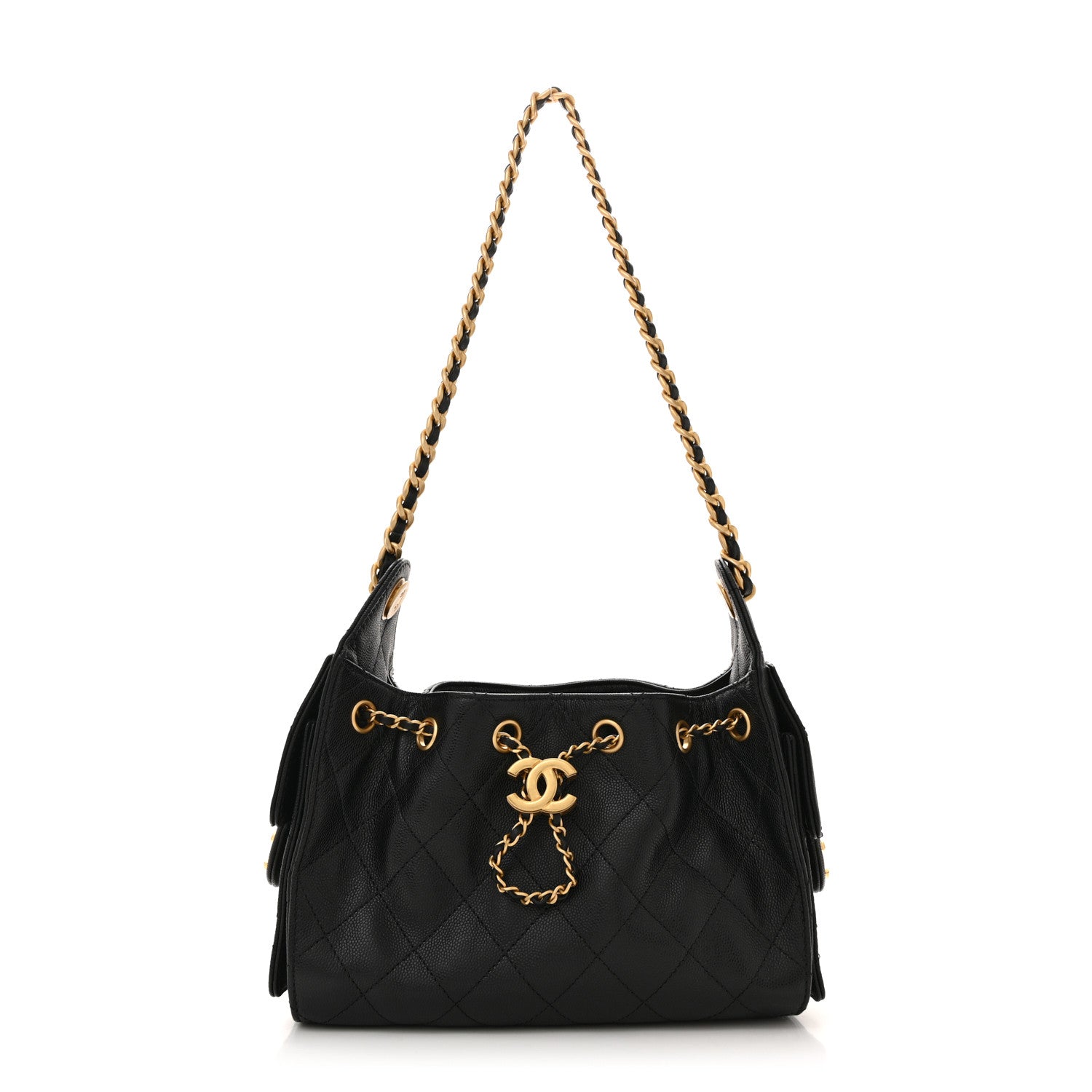 Caviar Quilted Mini Chanel 25 Handbag Black