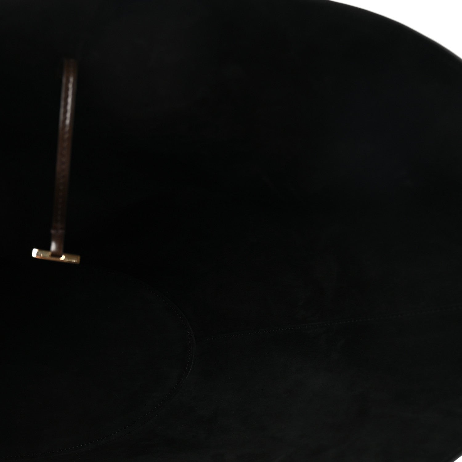 Calfskin Suede Cut Out Large Tote Brown Black