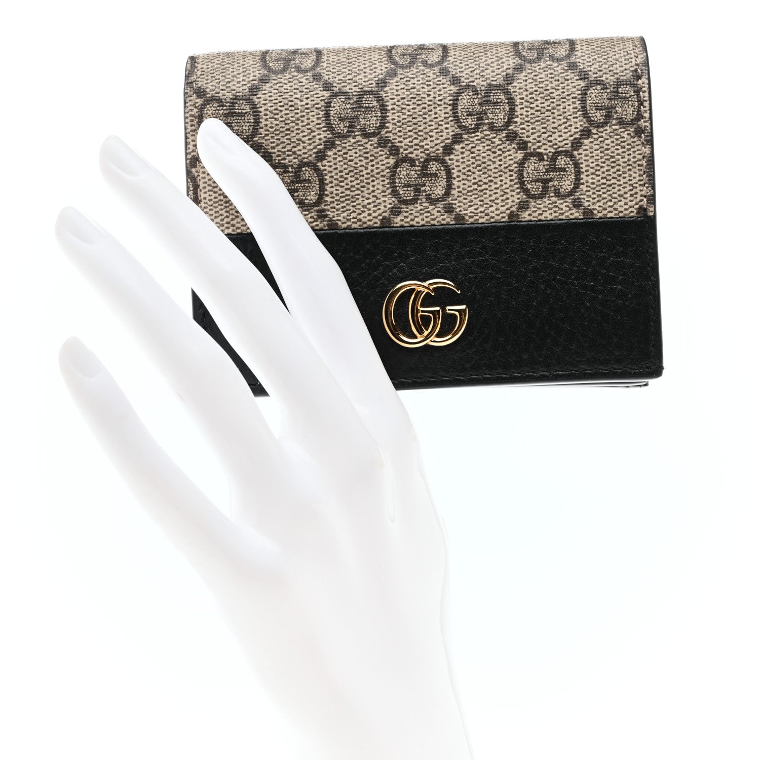 Dollar Calfskin GG Supreme Monogram GG Marmont  Case Black Beige Ebony